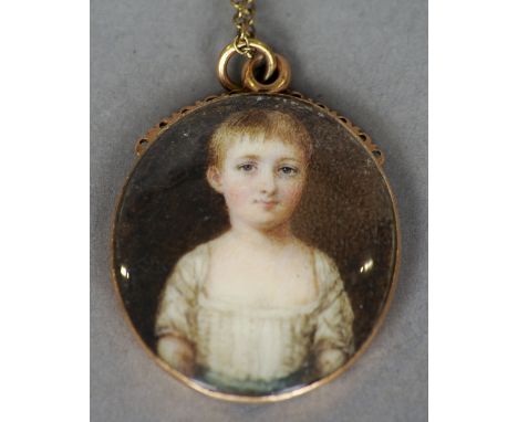 ENGLISH SCHOOL (18th century)
Portrait Miniature of Abel John Ram
Watercolour, probably on ivory
Engraved to verso Abel John 