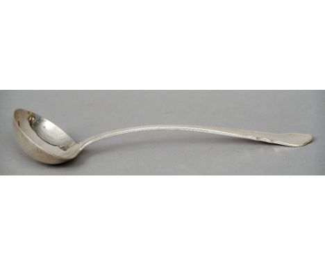 A silver soup ladle, hallmarked Sheffield 1940, maker's mark of William Hutton & Sons Ltd
32.5 cm long. CONDITION REPORTS: Ap