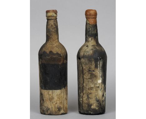 Probably Vintage Port, unknown house or vintage
Two bottles.  (2) CONDITION REPORTS: Lower neck levels, dirty.