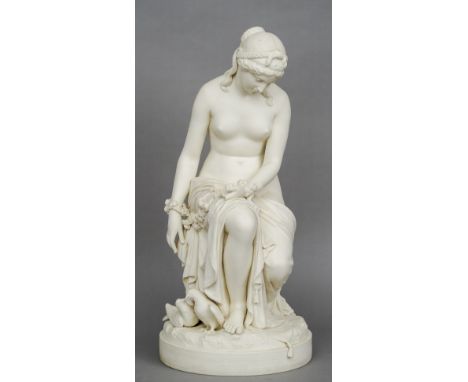 After GIOVANNI GIUSEPPE FONTANA (1821-1893) Anglo-Italian
The Prisoner of Love
Parian ware figure for Belleek Pottery
Signed 