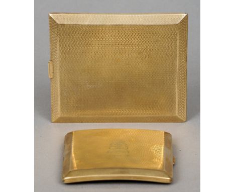 A George V 9 ct gold cigarette case, hallmarked Birmingham 1924, maker's mark  of S. Blanckensee & Son Ltd
The hinged cover w