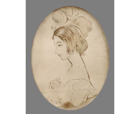 GEORGE CRUIKSHANK (1792-1878) British
Portrait of a Young Lady
Pen and ink
Signed
14 x 19 cm, framed and glazed CONDITION REP