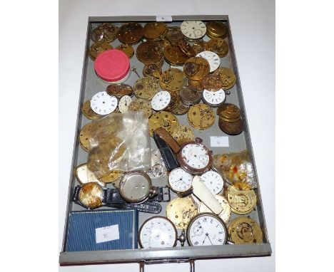 A collection of ex watch makers stock of watch workings and pocket watchesAll sold as seen