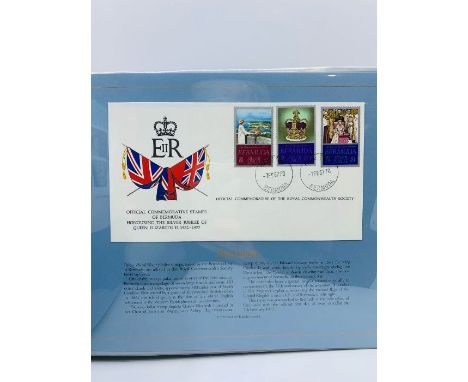 Two cover albums - Franklin Mint collection of 1977 Silver Jubilee covers for British Commonwealth, tog. w/ 1976-8 worldwide 