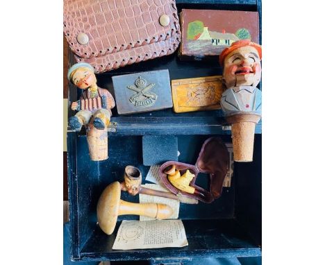 Box Containing Novelty Bottle Stoppers, Pipes and Vester Case &amp; Trinket box. See Picture for detail.&nbsp;