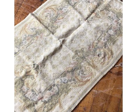 A late 19th century small aubusson tapestry rug 74cm x 120cm&nbsp;