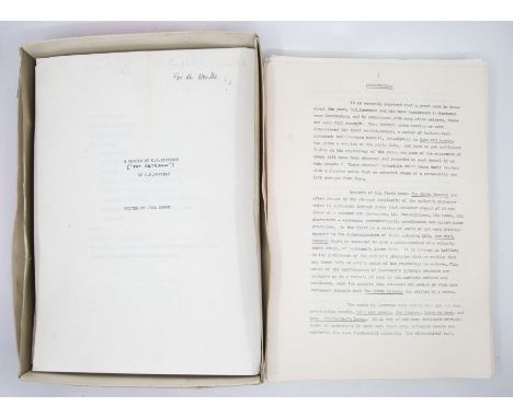 Baron, Carl (Ed.). A Memoir of D. H. Lawrence, 'The Betrayal', by G. H. Neville, [c.1981]. Typed/printed draft, unbound, with
