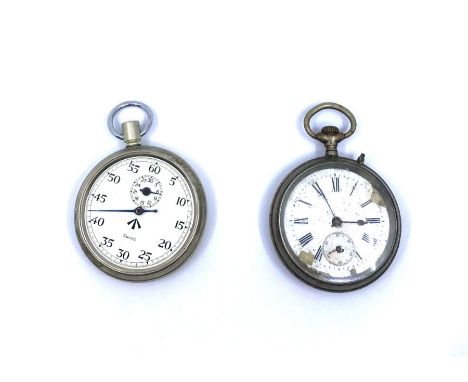 Two early to mid 20th century pocket watches, one a military issued watch by Smiths (glass absent), engraved on the reverse; 