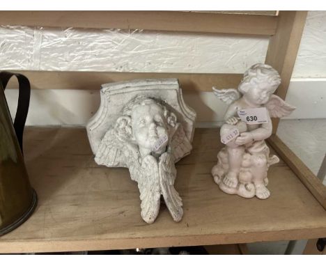 Composition cherub wall bracket together with a further cherub model (2)
