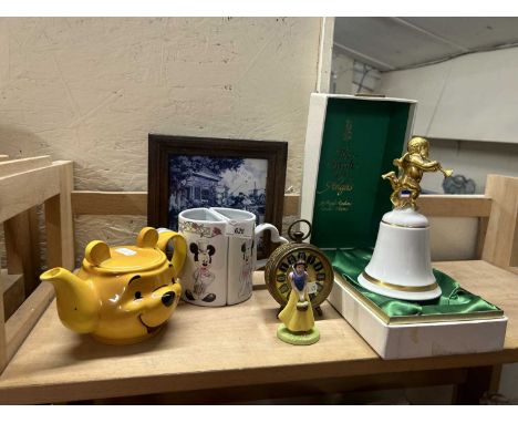 Mixed Lot: Royal Doulton The Speech of Angels commemorative bell together with further mantel clock and other assorted cerami