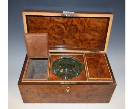 A George III yew tea caddy, c.1800 - 1870