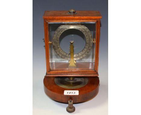 A late Victorian/Edwardian mahogany galvanometer, by W & J George Ltd, London & Birmingham, silvered register within a rectan