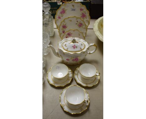 A Royal Crown Derby Royal Pinxton Roses teapot, second; others, similar; quantity