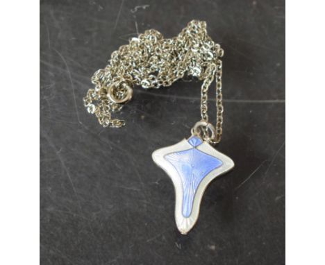 An Art Nouveat silver and enamel pendant, J.A. & S., Birmingham 1913