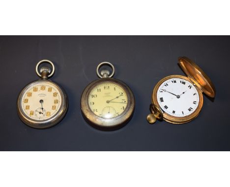 Pocket Watches - a Tissot chromed open face pocket watch, white dial, Arabic Numerals, minute track, subsidiary seconds, blue