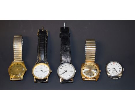Watches - a vintage 1960s  Tissot Visodate Seaster Seven rolled gold cased gentleman's wristwatch, silvered dial, block baton