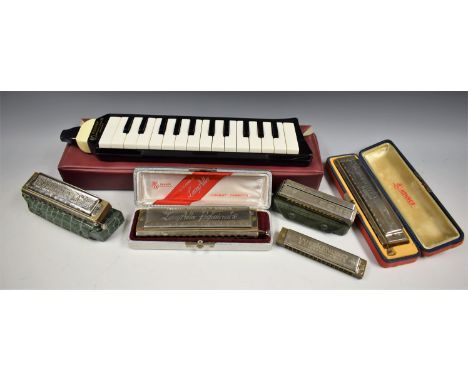 Musical Instruments - a Hohner Chromatic Harmonica, The Larry Adler Professional 16, cased; others, Hohner 64, Hohner 270, Ec