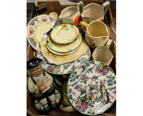 Ceramics - 20th century designed Chintz cake stands, side plates, cups, saucers, table china, etc.; quantity