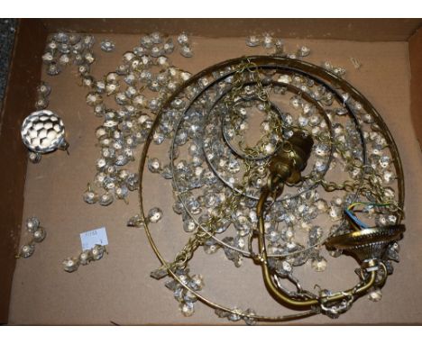 A mid 20th century four tier glass droplet ceiling light