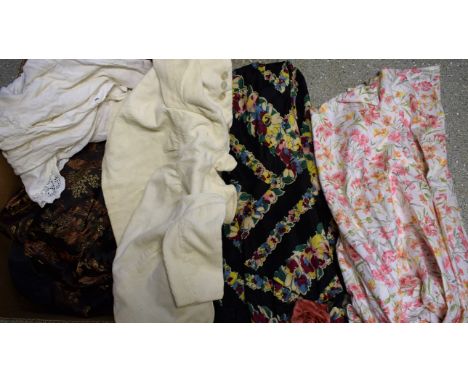 Vintage Costume - a 1940's floral evening dress; a Victorian petticoat; Laura Ashley floral dress, made in Great Britain; oth