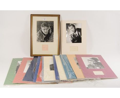 Collection of signatures of mostly Hollywood film stars, to include Spencer Tracy, James Mason, Robert Taylor, Ronald Coleman