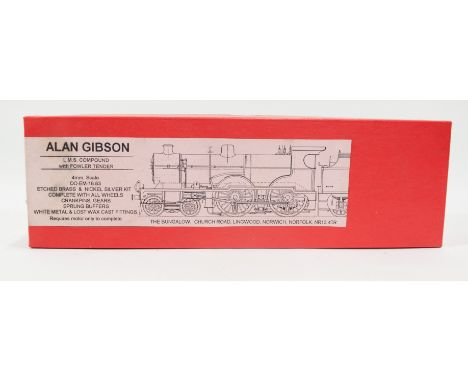 Alan Gibson 4mm scale metal model kit; LMS Compound with fowler tender, OO-EM-18.83 etched brass and nickel silver kit, compl