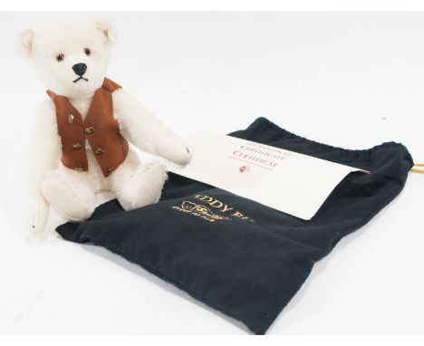 Modern Steiff teddy bear; "Teddy Bu 30" replica 1925 white, 30cm tall, with cover bag and tags limited edition of 4000.