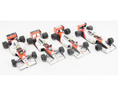 Mini Champs "The Ayrton Senna Racing Car Collection" detailed scale diecast models; McLaren MP 4/6 Honda V12 1991, McLaren MP