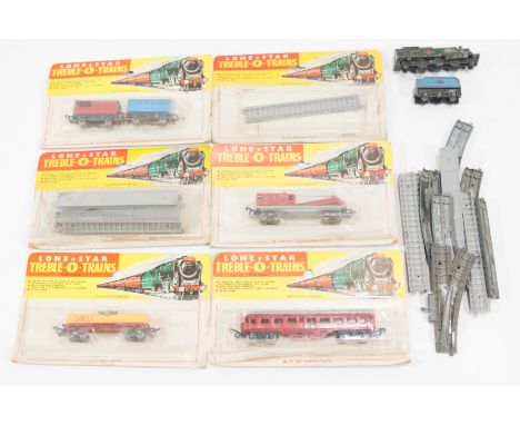 Selection of Lone Star Treble O Trains, mostly boxed, diecast and plastic parts c1960s.