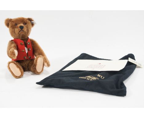 Modern Steiff teddy bear; "Teddy Bu 30" replica 1925 brown, 30cm tall, with cover bag and tags limited edition of 4000.