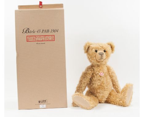 Large modern Steiff teddy bear; "Barle 43" replica 1904, 43cm tall, with box and certificate.