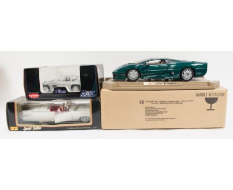 Detailed diecast models; Maisto Jaguar XJ220 1:12 scale, Cadillac Eldorado Biarritz 1:18 scale, Kyosho Mercedes Benz 300SL 1: