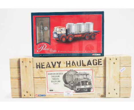 Modern Corgi Toys diecast models; CC12507 Heavy Haulage Atkinson Venturer 2 axel king trailer and boiler load 1:50 scale, 245