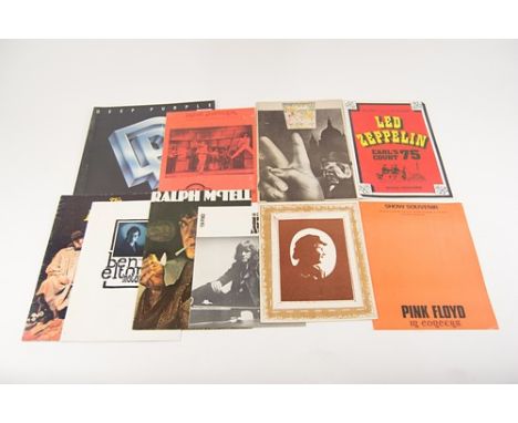 Selection of early music concert programmes; including The Who in concert 1972 and 1975, Led Zeppelin Earl's Court 1975, Deep