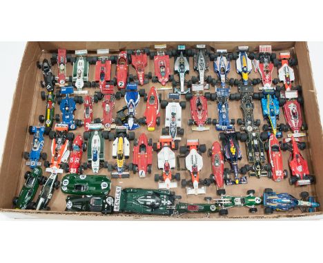 1:43 scale detailed F1 racing diecast models; different makers to include Mini Champs, Quartzo and others, approximately 46 m