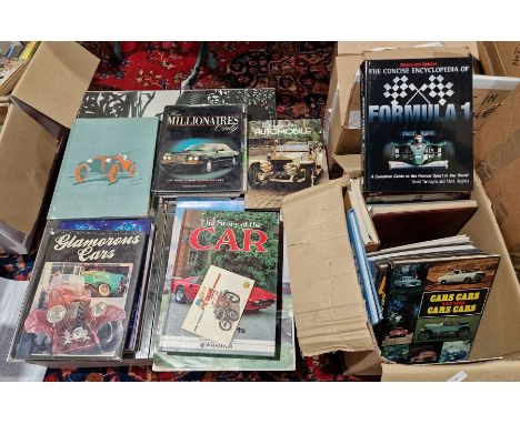 Box of Motoring related books to include Bishop George 'The Age of the Automobile', McGovren John 'Glamourous Cars', Stein Ra
