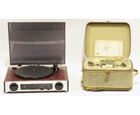 Turntable/record player, a radiogram in two pieces, movie/slide projector , a Halina Viewer and other related items