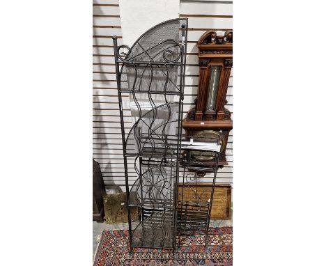 Two folding black painted garden shelving units&nbsp;(2)&nbsp;