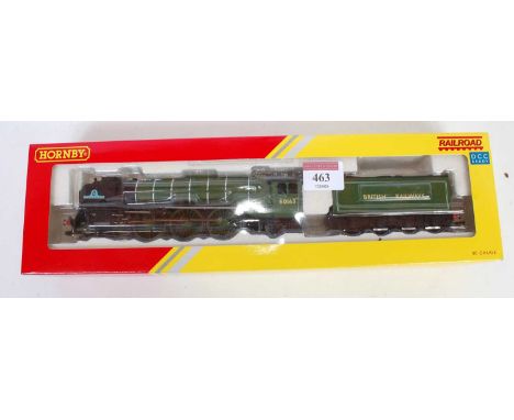 A Hornby Railroad R3060 British Railways lined apple green class A1 engine and tender "Tornado", DCC ready (M-BM)