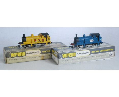Wrenn Railways W2202 yellow 0-6-0 tank engine red NTG North Thames Gas on tank sides (NM-BG) together with W220, blue 0-6-0 t