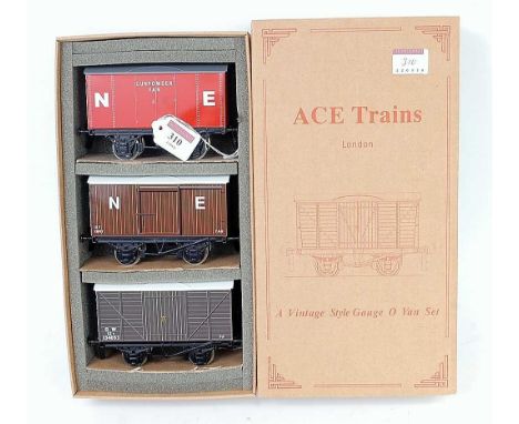 ACE Trains Set 1 of three vans:- NE Gunpowder, NE Goods and GW Goods (M-BM)