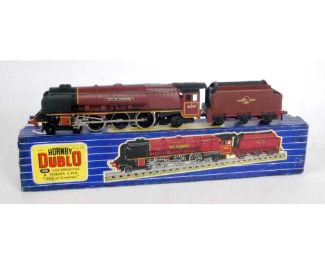 3226 Hornby Dublo 'City of Liverpool' loco and tender, paint chips to L/H cylinder cover and two small chips to R/H firebox t