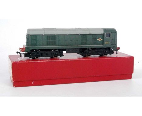 2230 Hornby Dublo 2-rail Bo-Bo diesel electric loco D8017 (NM), plain red (BNM) instructions for 3 rail version and leaflet e