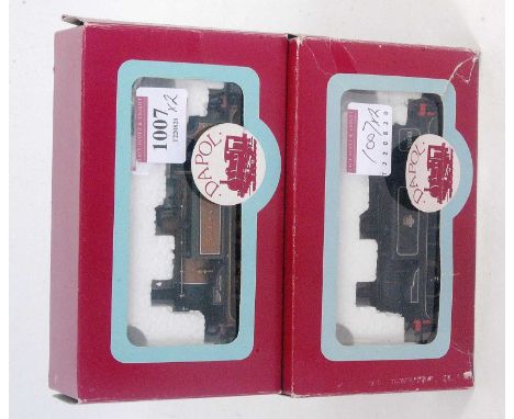 Dapol Terrier tank engine finished, LBSCR umber livery as Stepney (NM-BNM), together with a similar locomotive in BR lined bl