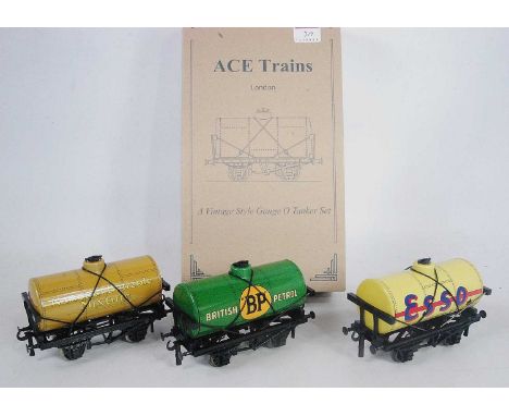 ACE Trains 3 tank wagons:- Esso yellow, National Benzole ochre and BP British Petrol green (M-BM)