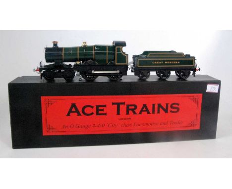 ACE trains E/23, GW 1923 lined green/black 4-4-0 "City" loco and tender, with instructions with set of name/number plates and