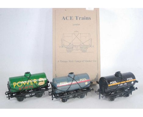 ACE Trains set of 3 tank wagons:- Power Ethyl, Pool and Pool Fuel Oil (M-BM)