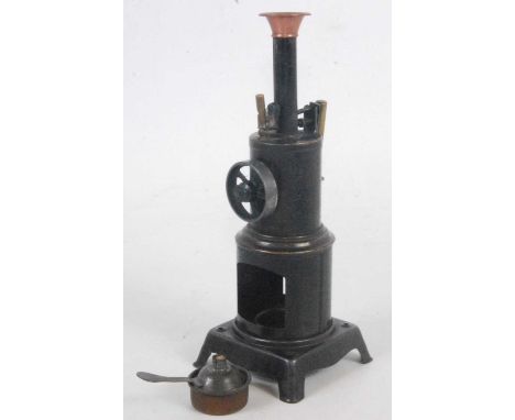 An Ernst Plank circa 1920s No. 2 vertical steam engine comprising of vertical boiler with single oscillating cylinder with sa