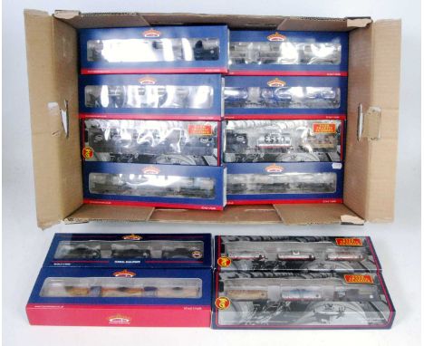 Twelve x Bachmann three each tank wagon sets (total 36 wagons) good selection of names and wagon types (M-BM)