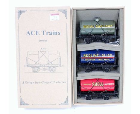 ACE Trains set 5 - G/1 of 3 tank wagons:- Royal Daylight grey, Redline-Glico and Shell Motor Spirit red (M-BM)